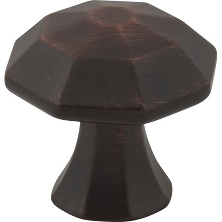 Jeffrey Alexander 1-1/4" Overall Length Brushed Oil Rubbed Bronze Octagonal Wheeler Cabinet Knob 678DBAC